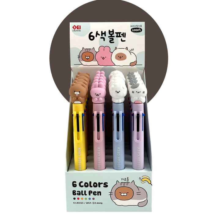 Soondeok Crew 6-Color Ballpoint Pen (0.7mm)