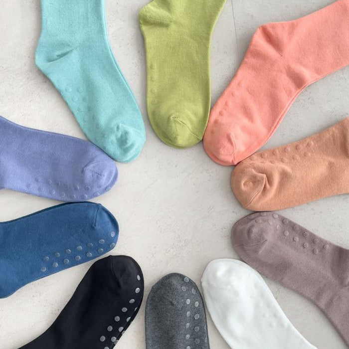 Balance Grip Knee-High Yoga Socks Non slip Made in Korea