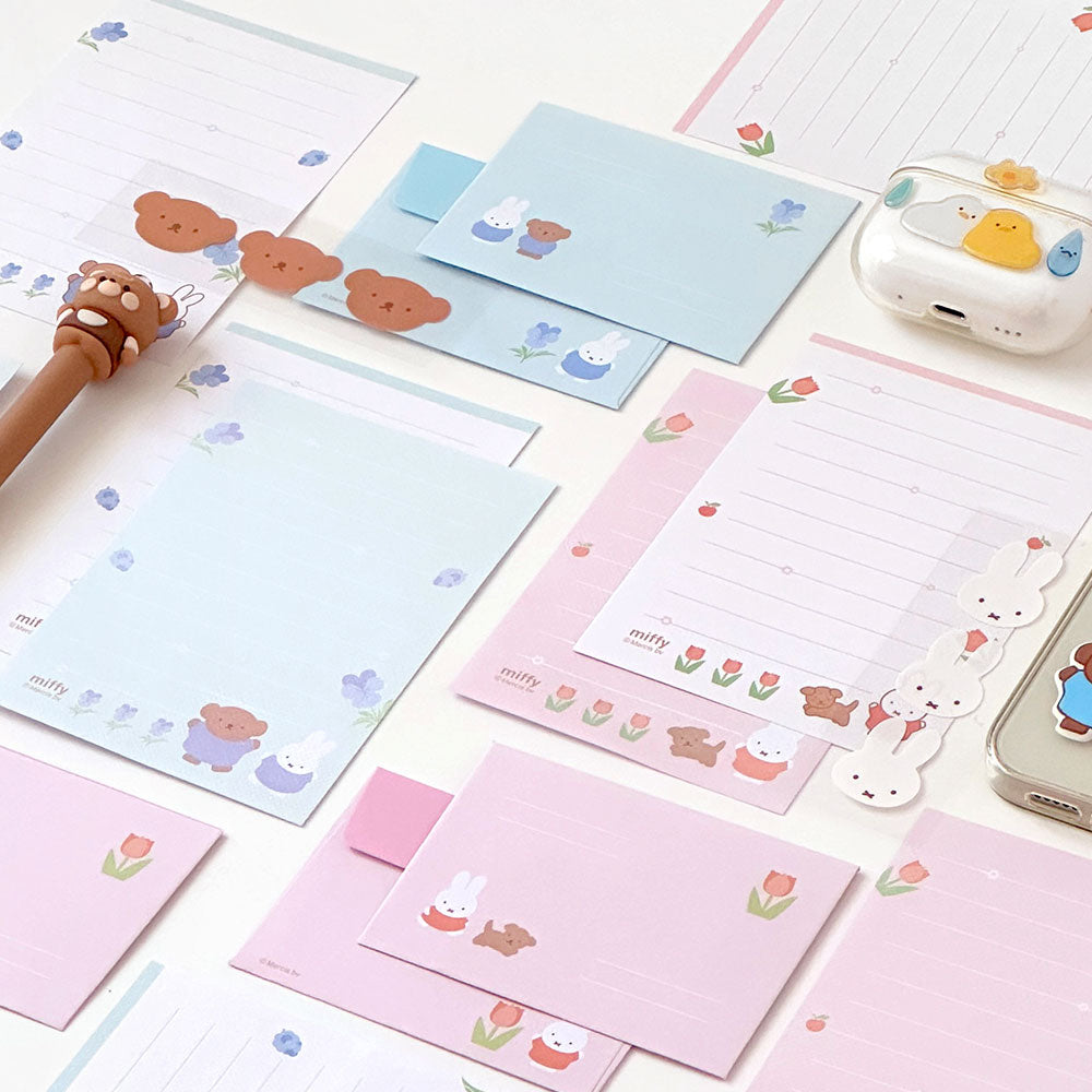 Miffy & Boris Letter Set with Stickers – Tulip Garden Edition