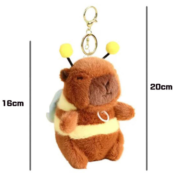 Bee Capybara Plush Keychain – Flapping Wing Edition