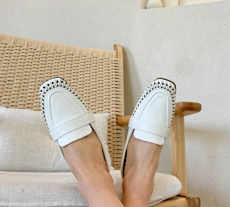 Everyday Woven Leather Mule – Soft Comfort Edition - Luckyplanetusa