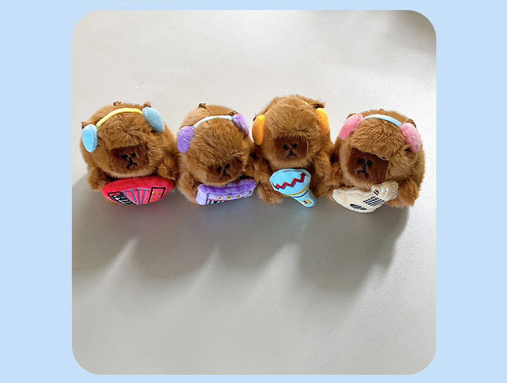 Singing Capybara Plush Keyring – Musical Instrument Series Random