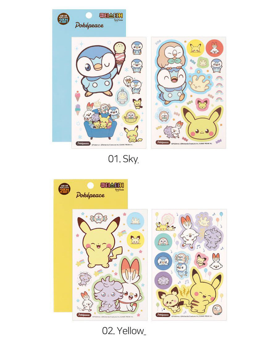 Pokémon Poképeace Cute Sticker Set – 2 Sheets
