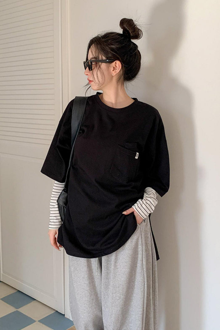 Everyday Ease Pocket Cotton Tee Made in Korea - Luckyplanetusa