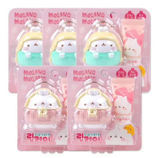 Molang Lip Care Lip Balm Gift Set with Figure Keyring