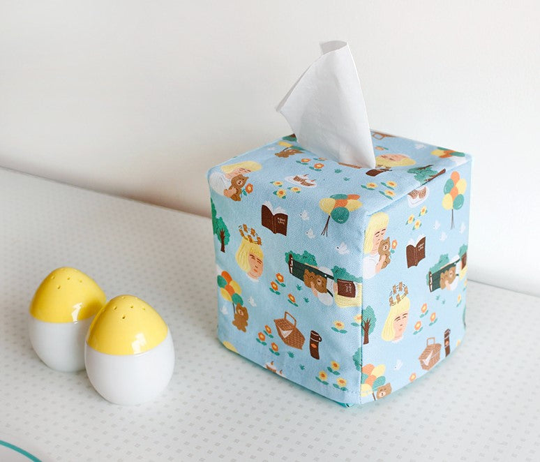 Canvas Square Tissue Box Cover/Case- Home Deco