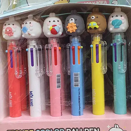 Molang 6-Color Figure Ballpoint Pen – Assorted Designs