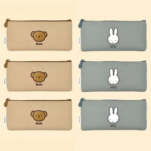Miffy & Boris Slim Pencil Pouch – Canvas Zipper Case