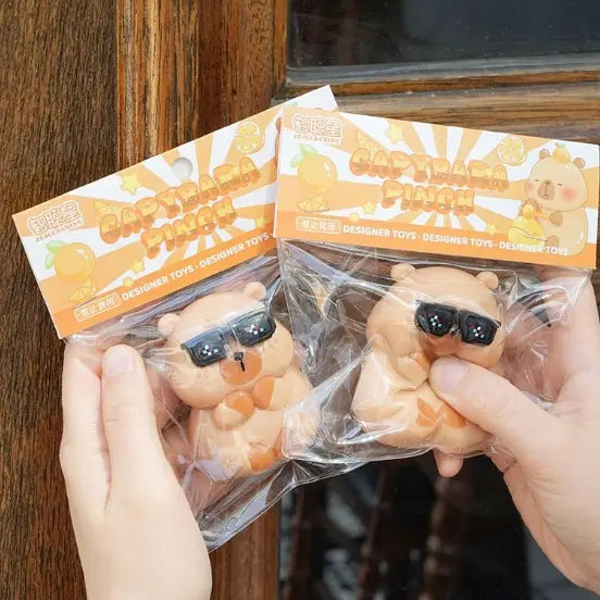 Gentle Capybara Squishy Toy – Orange Edition