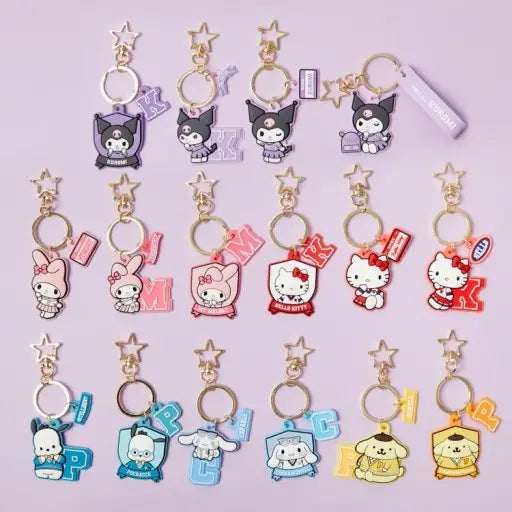 Sanrio Varsity School look style keyring Random Zipper Charm