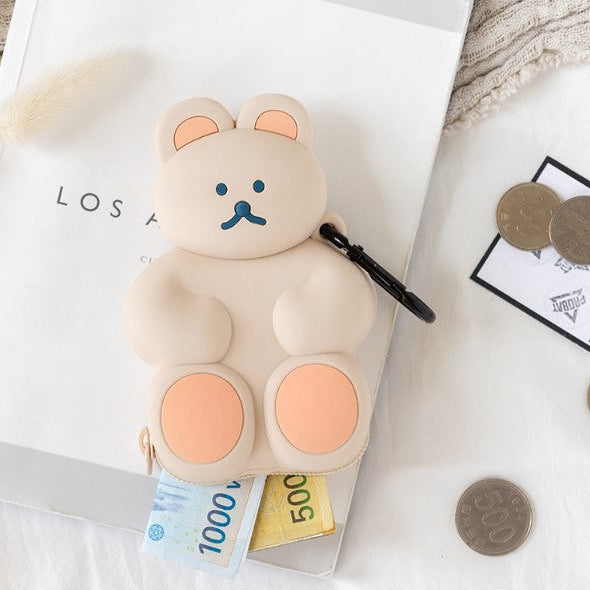 Brunch Brothers 3D Bear Silicone Pouches/ Coin Purse/ Bag Charm wallet/ Key Ring
