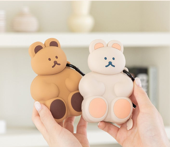 Brunch Brothers 3D Bear Silicone Pouches/ Coin Purse/ Bag Charm wallet/ Key Ring - Luckyplanetusa