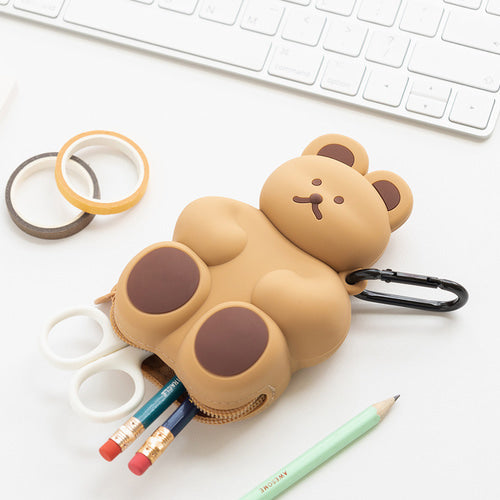 Brunch Brothers 3D Bear Silicone Pouches/ Coin Purse/ Bag Charm wallet/ Key Ring - Luckyplanetusa