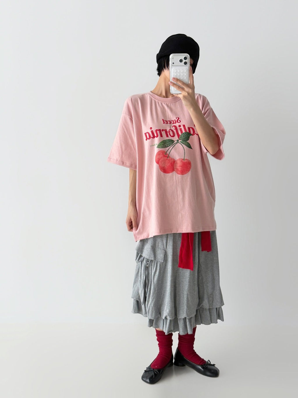 Retro Cherry Oversized Cotton Tee