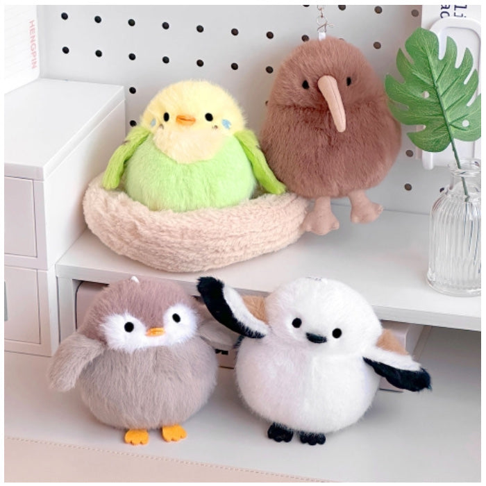 Fluffy Big Bird Plush Keychain – 4 Adorable Designs Random