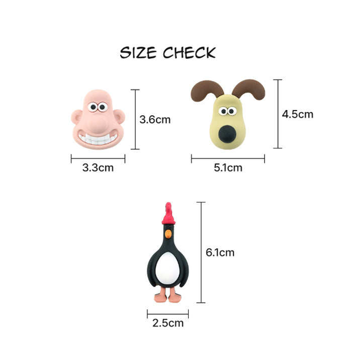 Wallace & Gromit 3D Figure Sticker Set – Desk & Gadget Decor