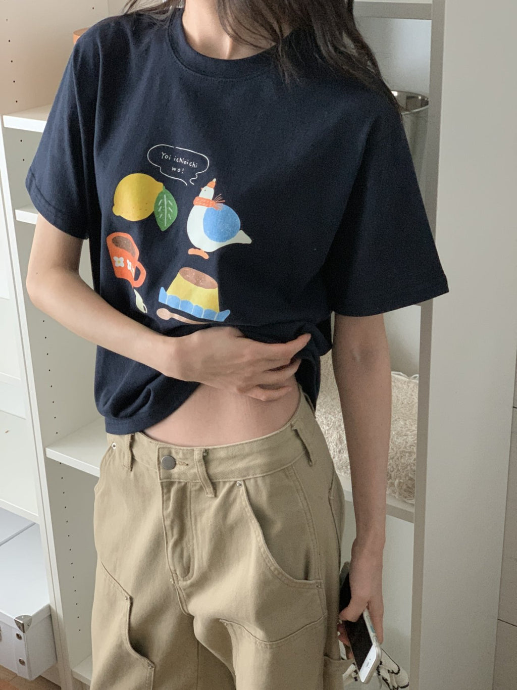 Morning Bird Graphic Cotton Tee - Luckyplanetusa