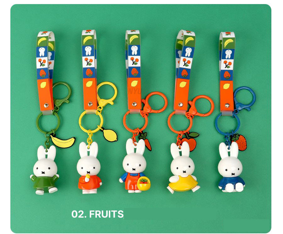 Miffy Figure Keyring & Charm – Pastel & Fruits Random