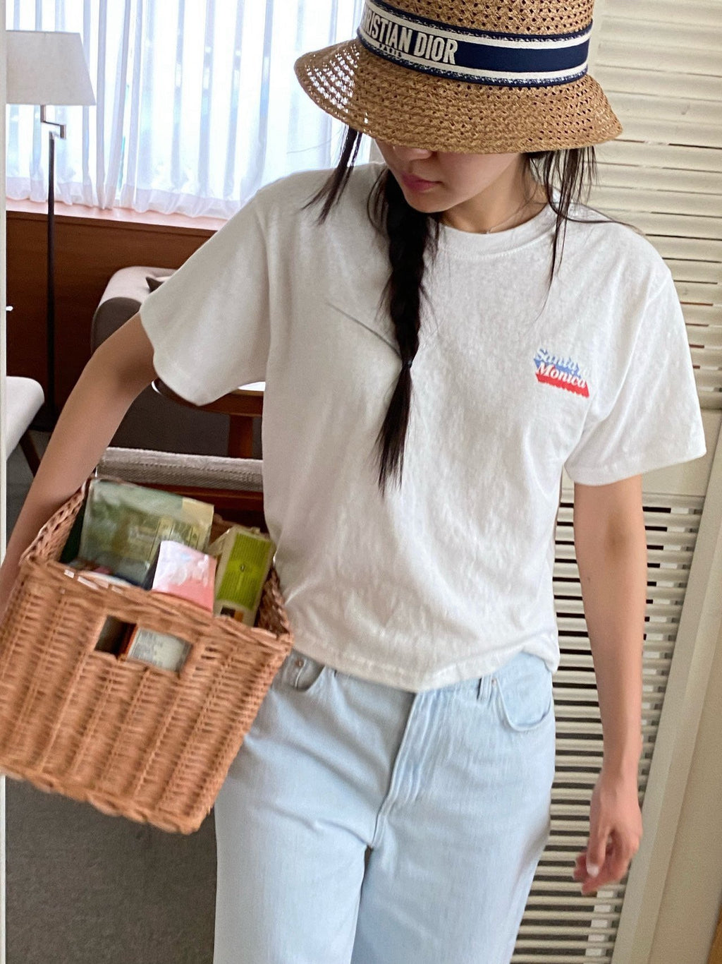 Santa Monica Vintage Crop Tee Made in Korea - Luckyplanetusa