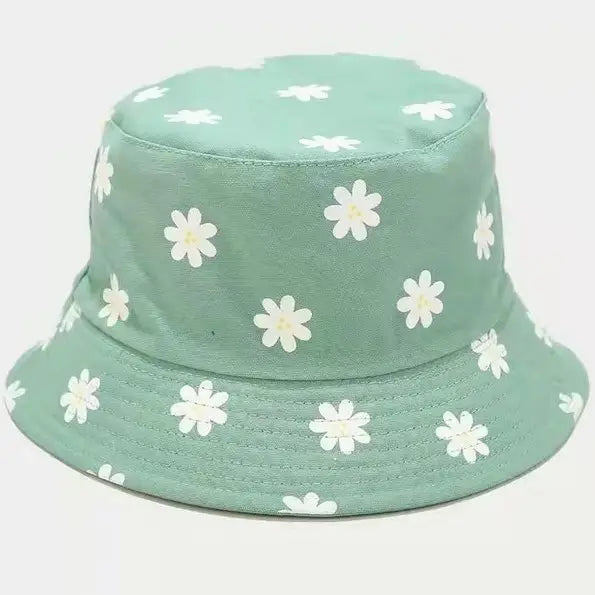 [SALE] Macaron color Daisy cotton Bucket Hat- Riversible wear