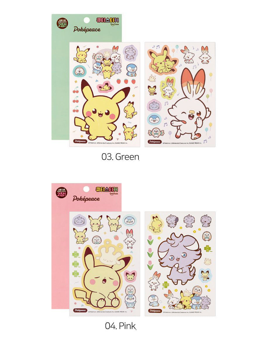 Pokémon Poképeace Cute Sticker Set – 2 Sheets