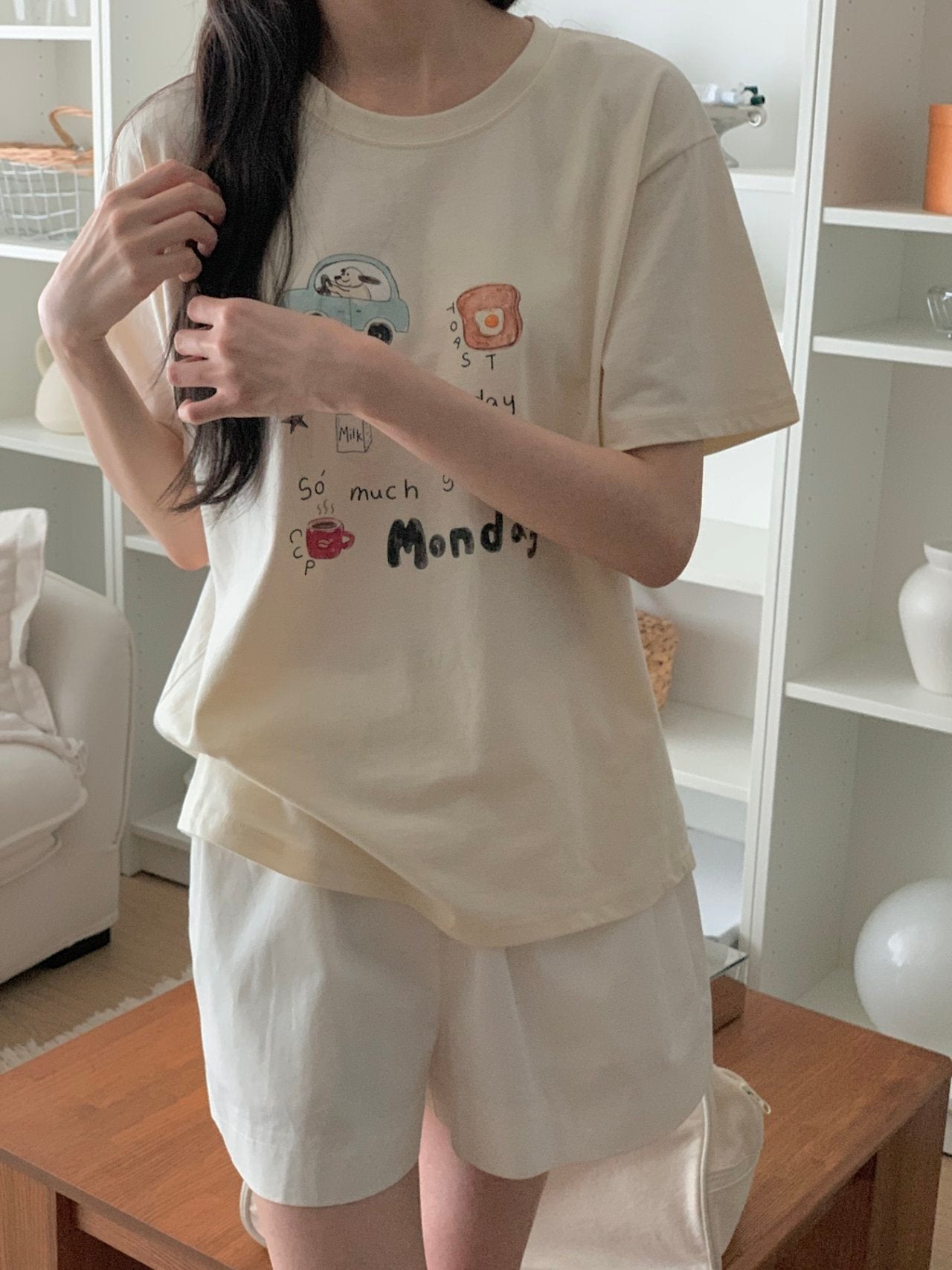 Monday Mood Graphic Cotton Tee - Luckyplanetusa