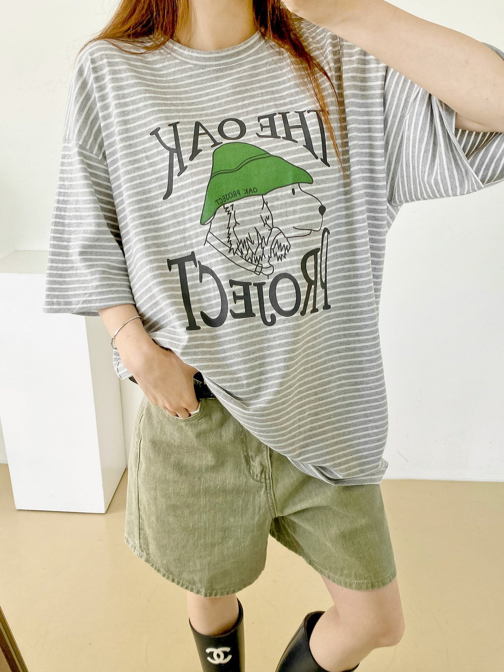 Oak Project Stripe Oversized Tee - Luckyplanetusa