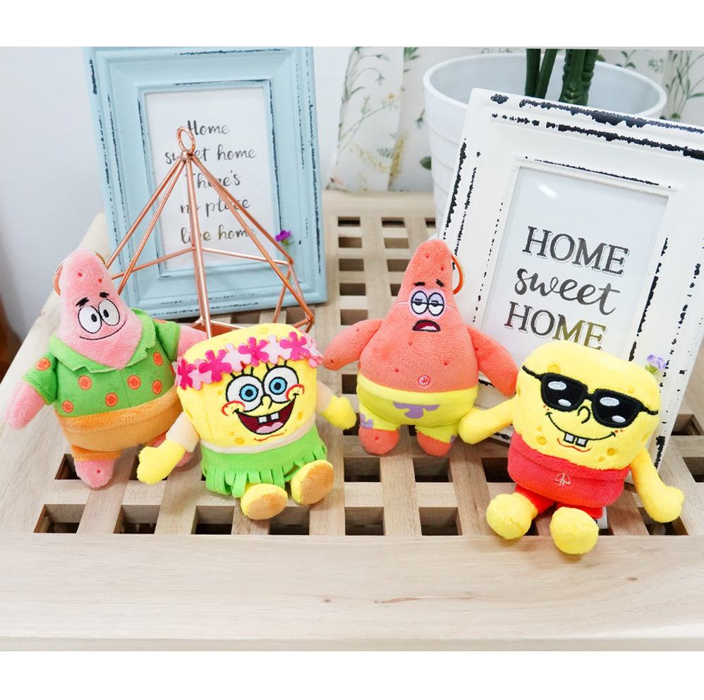 Hawaiian SpongeBob & Patrick Plush Keyring – Tropical Vacation Series