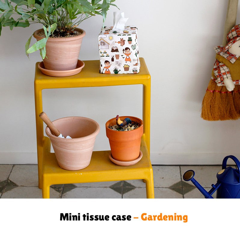 Canvas Square Tissue Box Cover/Case- Home Deco