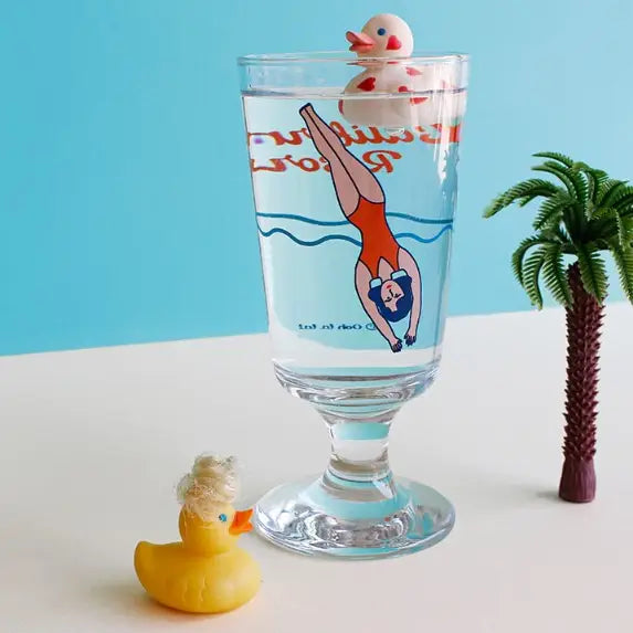 1537  Vintage Glass Cup- Large  2Pcs Gift SET Drinkware