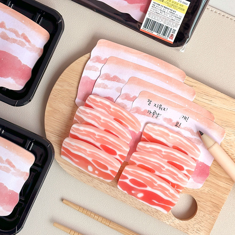 K-BBQ Pork Belly Pack  –Unique Design Memo Pad & Eraser