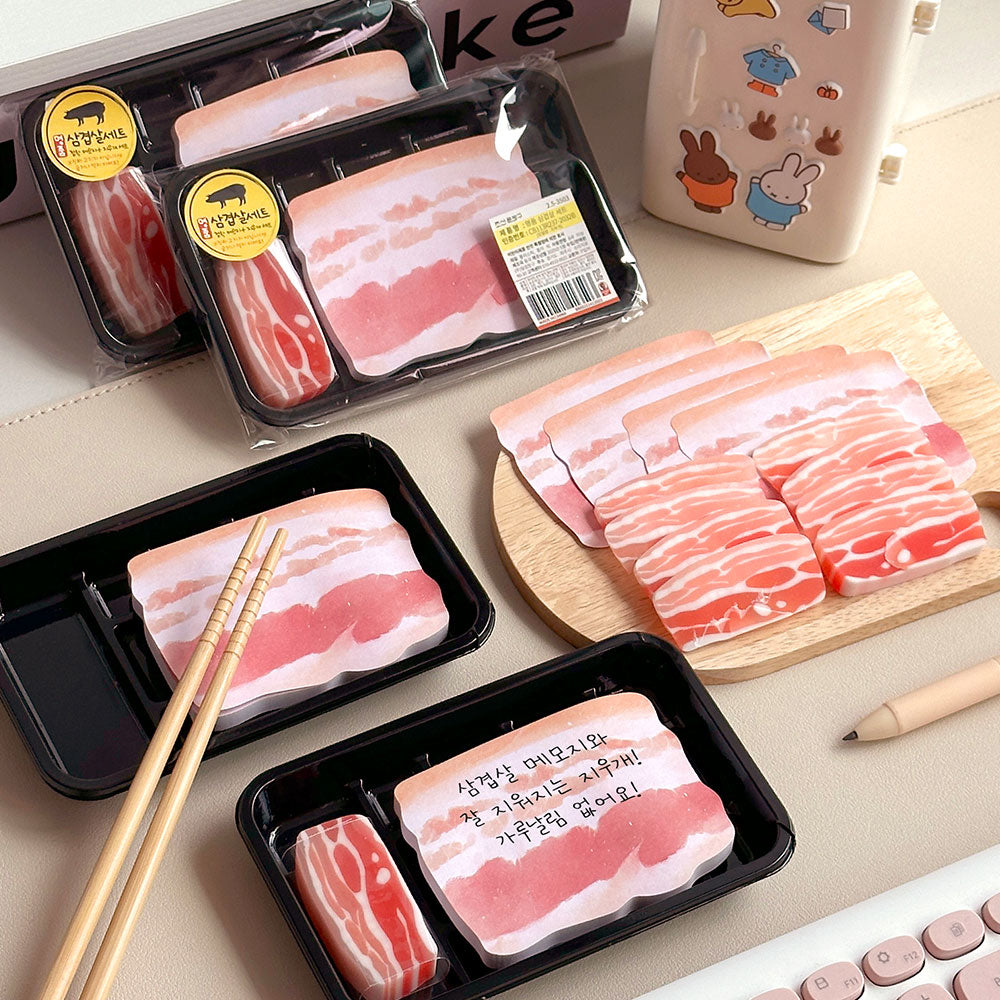 K-BBQ Pork Belly Pack  –Unique Design Memo Pad & Eraser