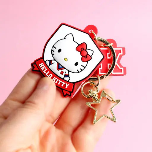 Sanrio Varsity School look style keyring Random Zipper Charm