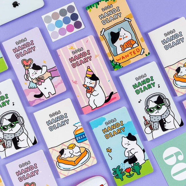 2026 Handy Diary — Cat-Themed Illustrated Planner (Random)