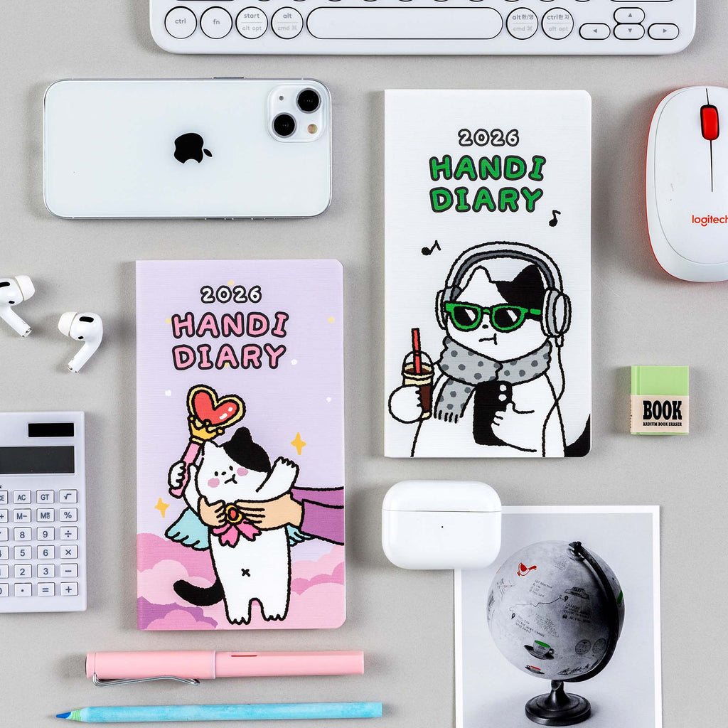 2026 Handy Diary — Cat-Themed Illustrated Planner (Random)
