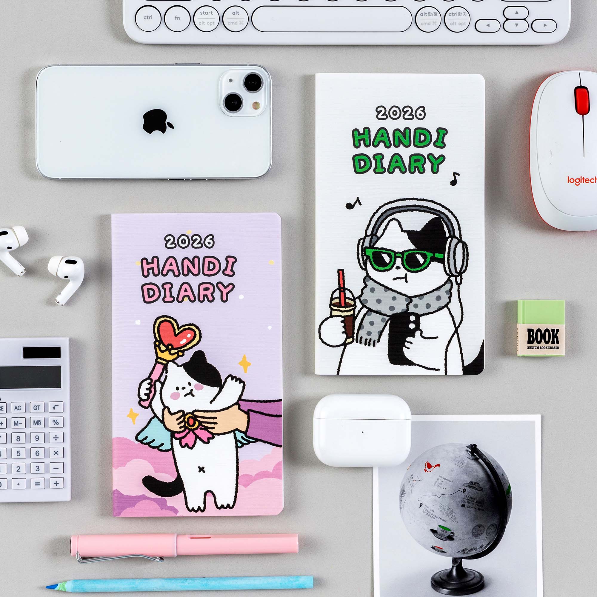 2026 Handy Diary — Cat-Themed Illustrated Planner (Random)