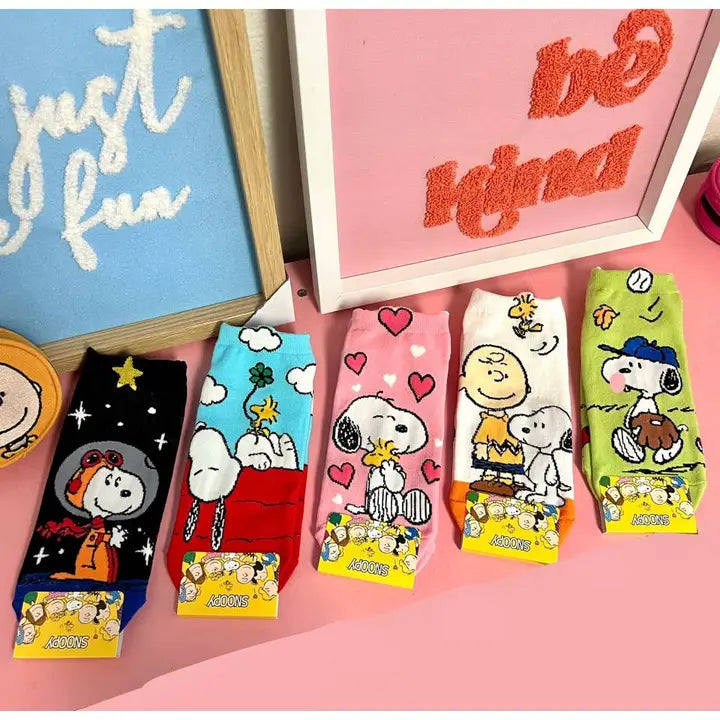 Peanuts Snoopy Charlie Brown ankle Socks/ Cotton Ultra Soft