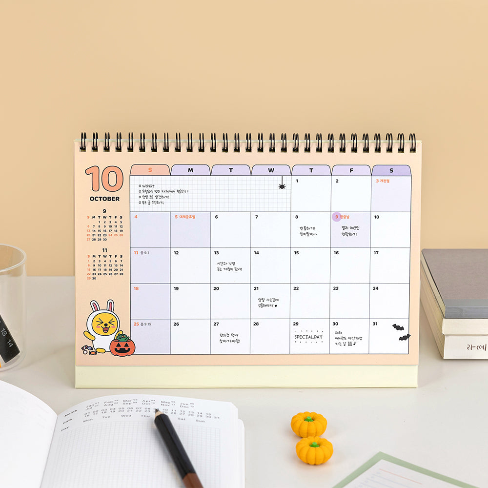 Kakao Friends 2026 Basic Desk Calendar — Bright & Fun Everyday Design