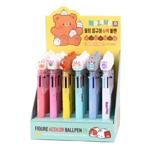 Molang 6-Color Figure Ballpoint Pen – Assorted Designs