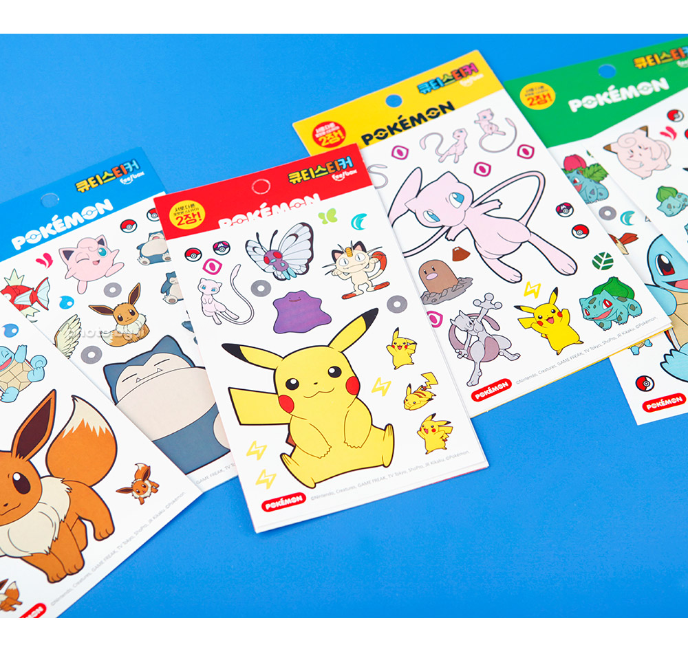 Pokémon Cutie Sticker Set – 4 Designs