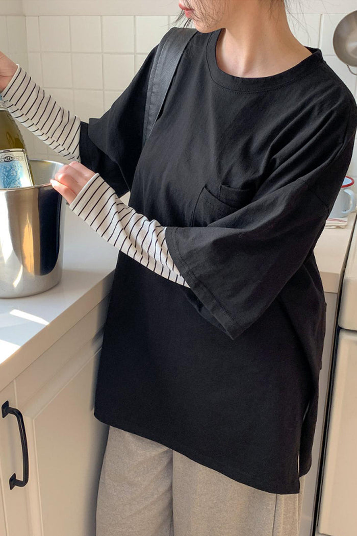 Everyday Ease Pocket Cotton Tee Made in Korea - Luckyplanetusa