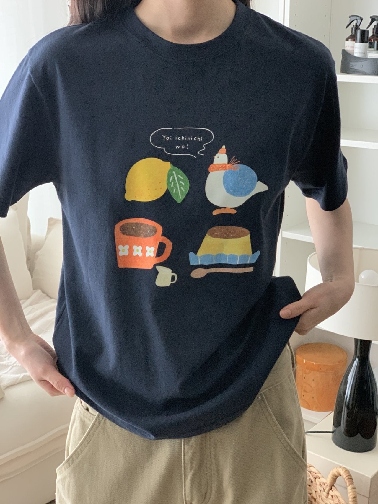 Morning Bird Graphic Cotton Tee - Luckyplanetusa