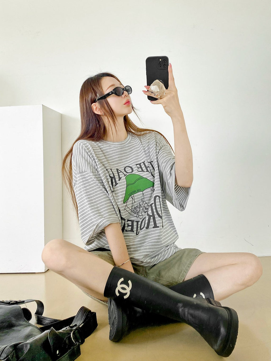 Oak Project Stripe Oversized Tee - Luckyplanetusa