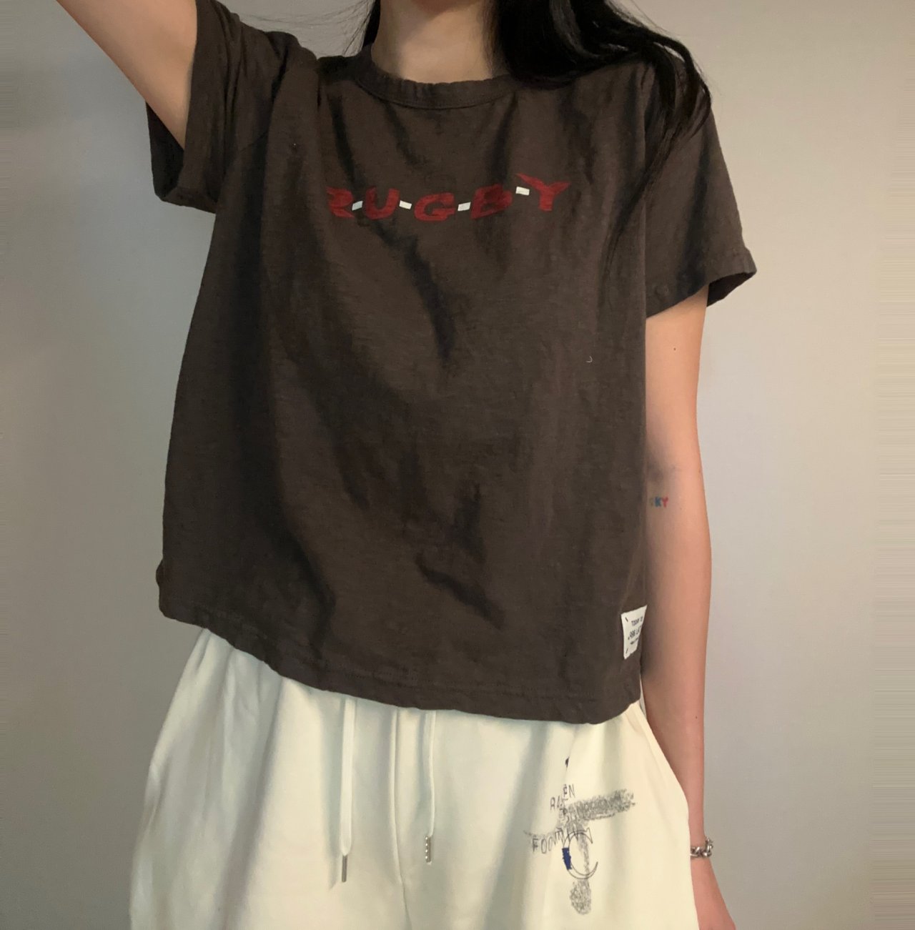 RUGBY Slub Cotton Tee natural wrinkled finish Made in Korea - Luckyplanetusa