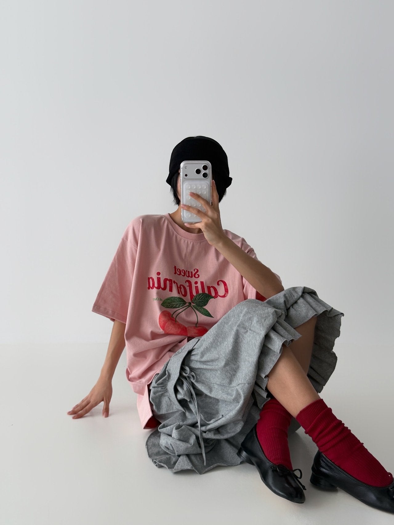 Retro Cherry Oversized Cotton Tee