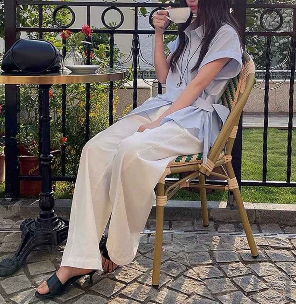 Soft Wrap Tie Blouse - Luckyplanetusa