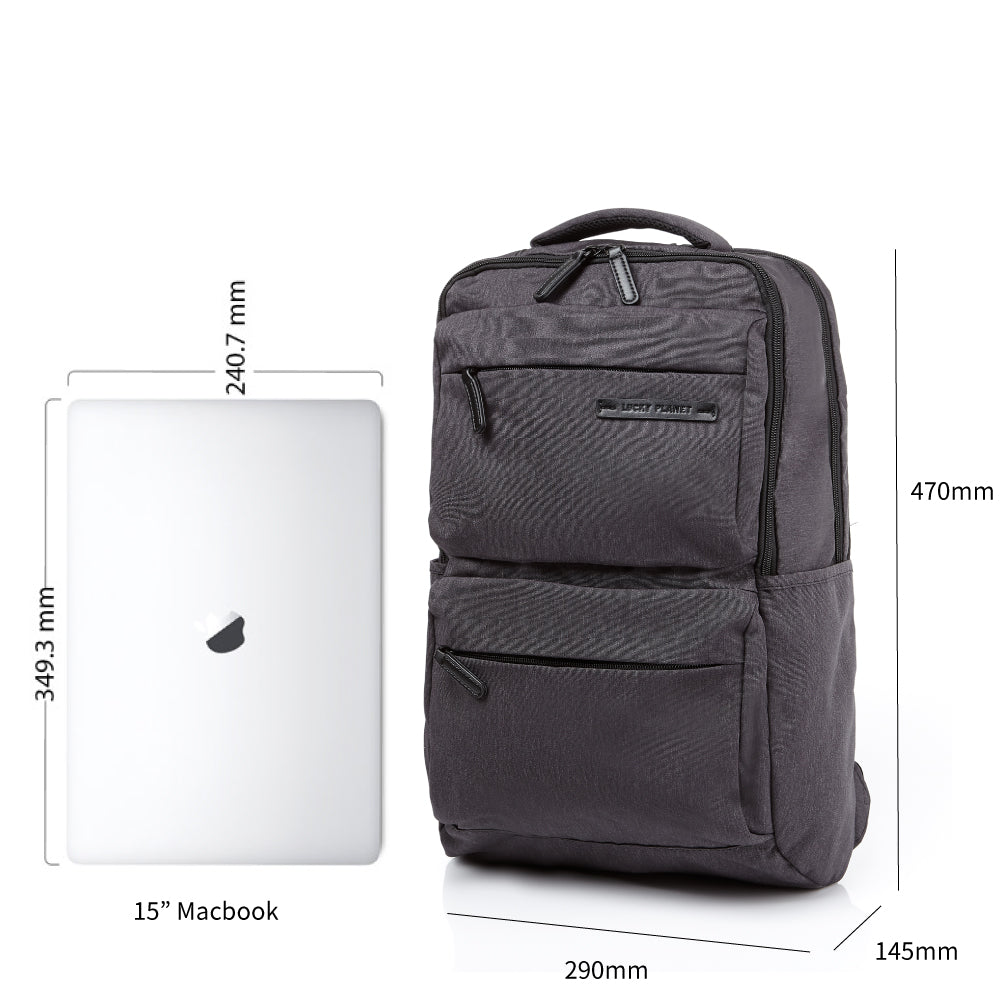 Alpha Backpack 17 with Laptop Sleeve Compact Design Charcoal Gray