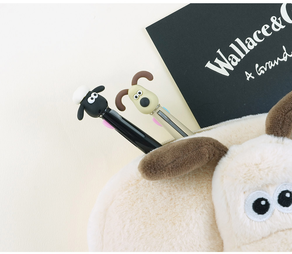 Wallace & Gromit 3-Color Figure Ballpoint Pen – 0.7mm (Gromit / Shaun)