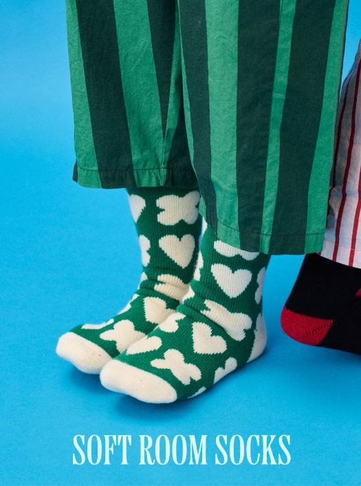 DRP Lounge Sleep Socks – Lucky Hearty Green