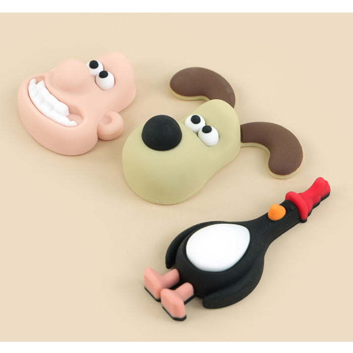Wallace & Gromit 3D Figure Sticker Set – Desk & Gadget Decor